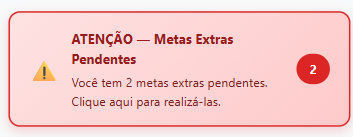 Metas extras de reforço liberadas pelo mentor
