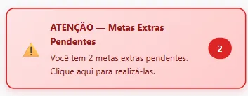 Metas extras de reforço liberadas pelo mentor